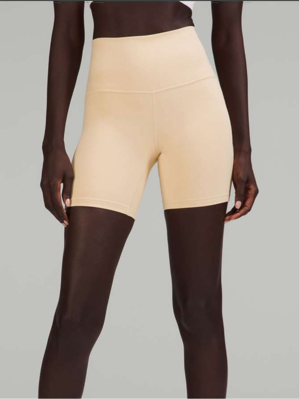 Lululemon Sz 4 Align High-Rise Short 6" Prosecco Cream Athletic Yoga Pilates Gym